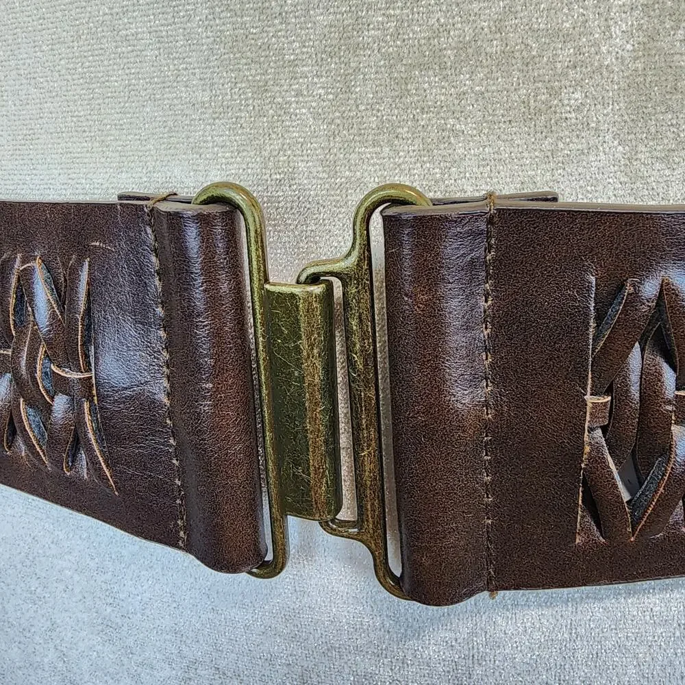 Vintage Y2K Braided Wide Strap Belt Size M/L 30-36